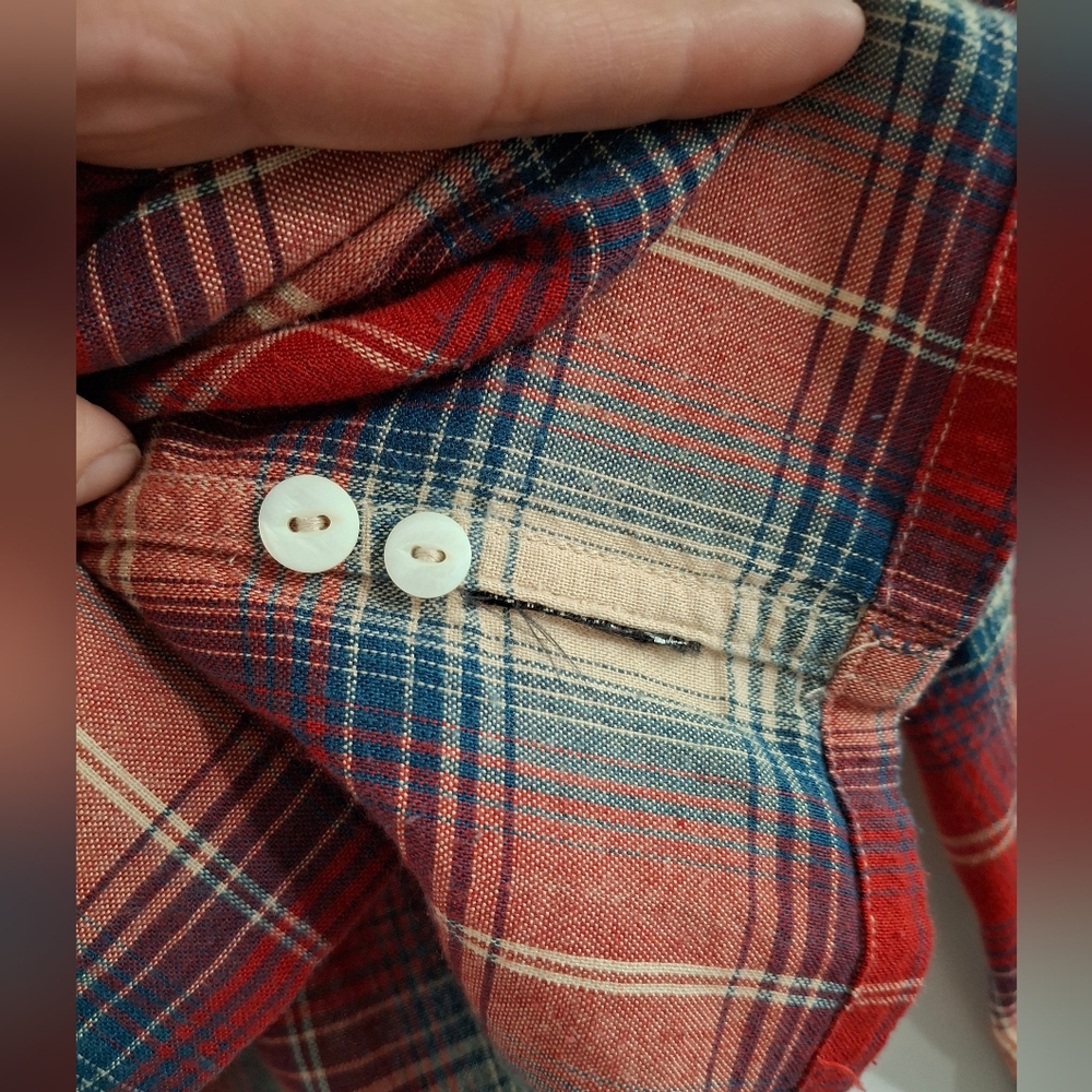Ralph Lauren  RRL RUBY CHECK-PRINT SHIRT IN ROT - Picture 8 of 12